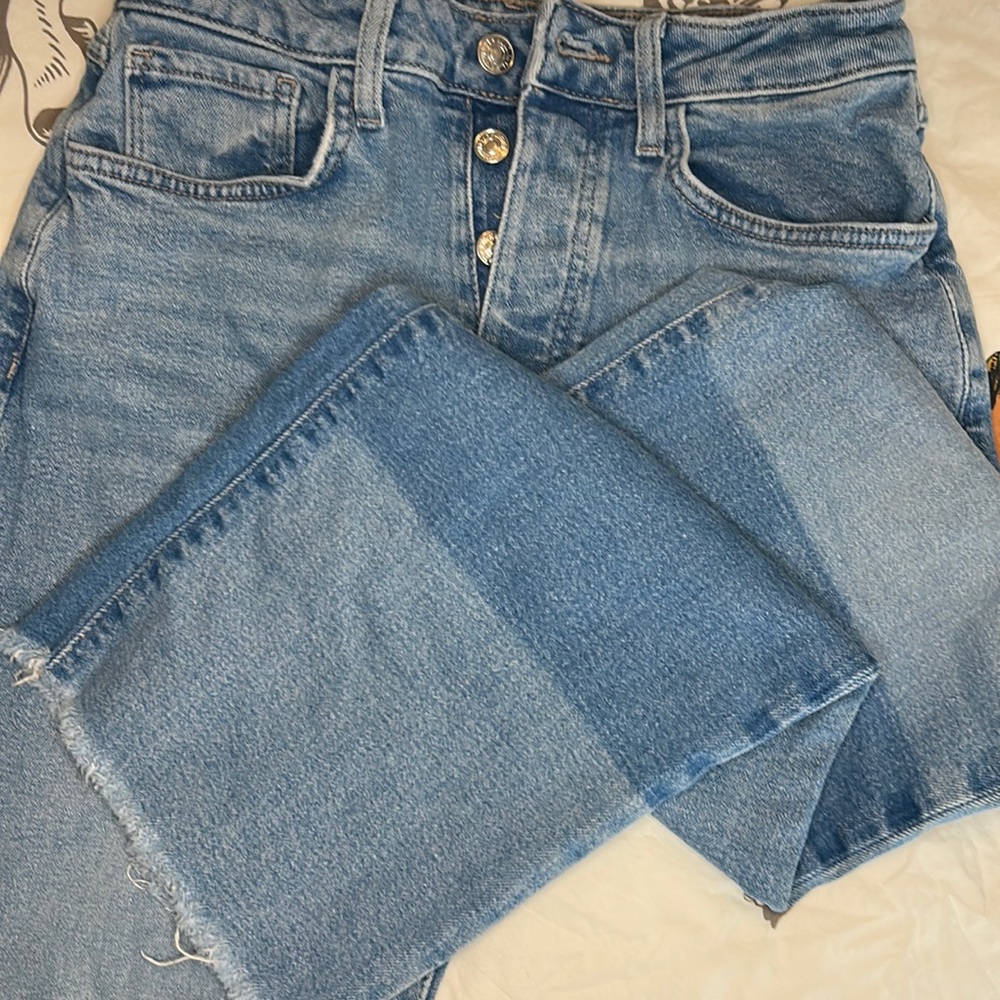 Forever 21 high waisted two-tone denim jeans
